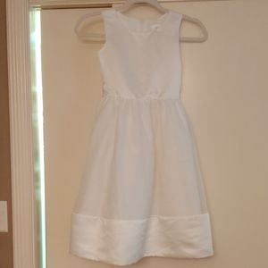 Lavendar Girls Dress, Size 7, White with Pink Sash